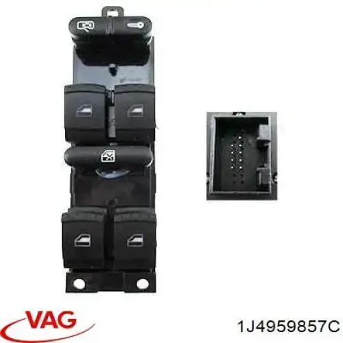 Unidade de botões dianteira esquerda de controlo de elevador de vidro VAG 1J4959857C preço, a partir de 47,67 USD