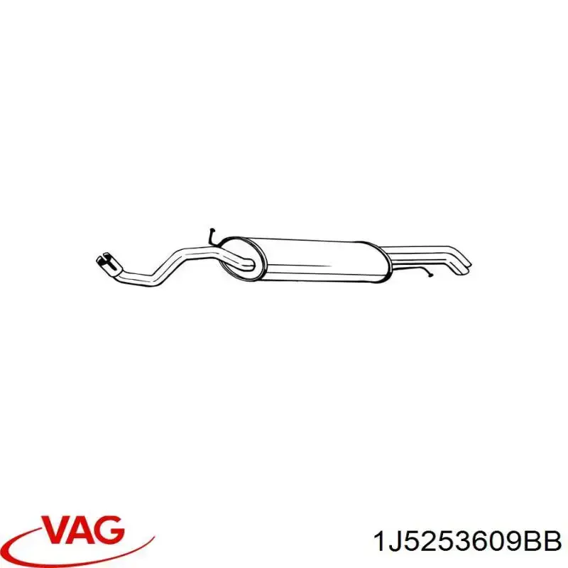 Compre 1J5253609BB VAG Silenciador, parte traseira