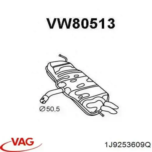 Silenciador, parte traseira VAG 1J9253609Q preço, a partir de  USD