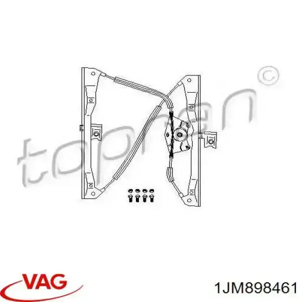 1JM898461 VAG Kit de reparação do mecanismo de acionamento de vidro da porta dianteira