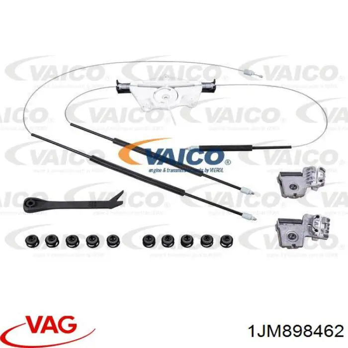 Kit de reparação do mecanismo de acionamento de vidro da porta dianteira 1JM898462 VAG