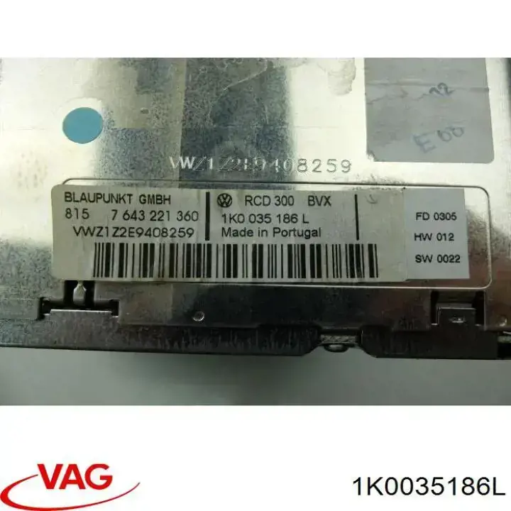 Compre 1K0035186L VAG Aparelhagem de som (rádio AM/FM)