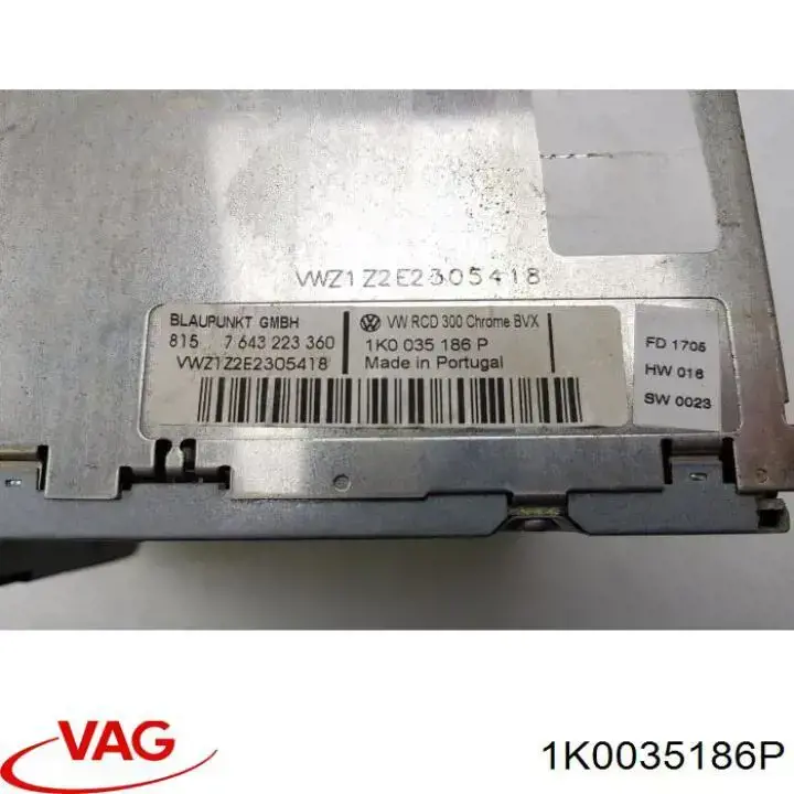 Aparelhagem de som (rádio AM/FM) Volkswagen Touran I 1T1, 1T2