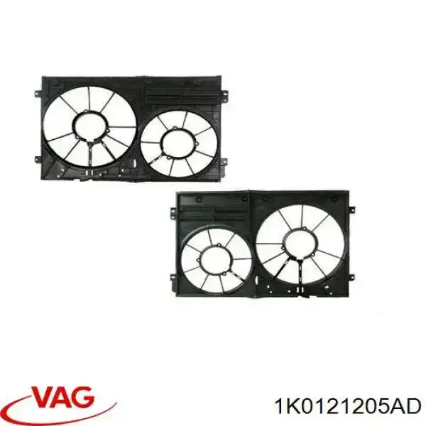 1K0121205AD VAG Difusor do radiador de esfriamento