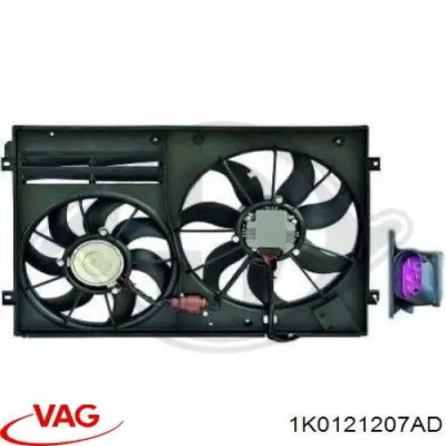Difusor do radiador de esfriamento, montado com motor e roda de aletas VAG 1K0121207AD preço, a partir de 120,88 USD