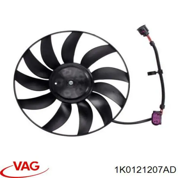 1K0121207AD VAG Difusor do radiador de esfriamento, montado com motor e roda de aletas