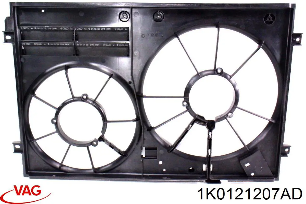 Compre 1K0121207AD VAG Difusor do radiador de esfriamento, montado com motor e roda de aletas