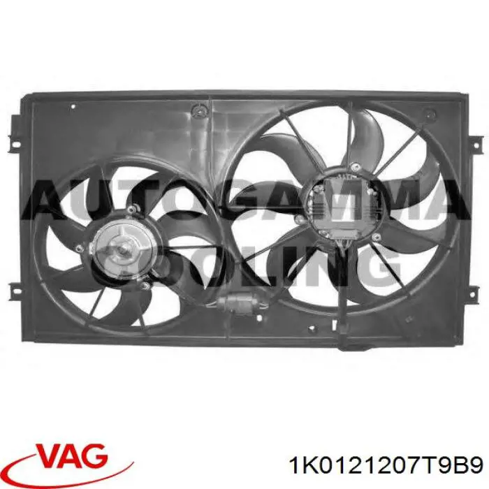 1K0121207T9B9 VAG Difusor do radiador de esfriamento