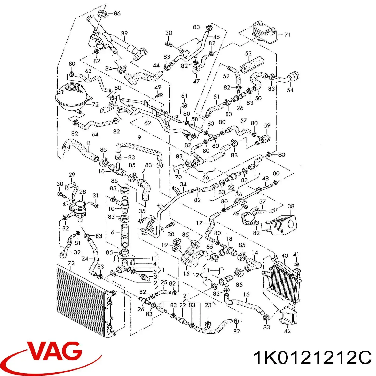 Radiador de esfriamento de motor adicional VAG 1K0121212C preço, a partir de 173,41 USD