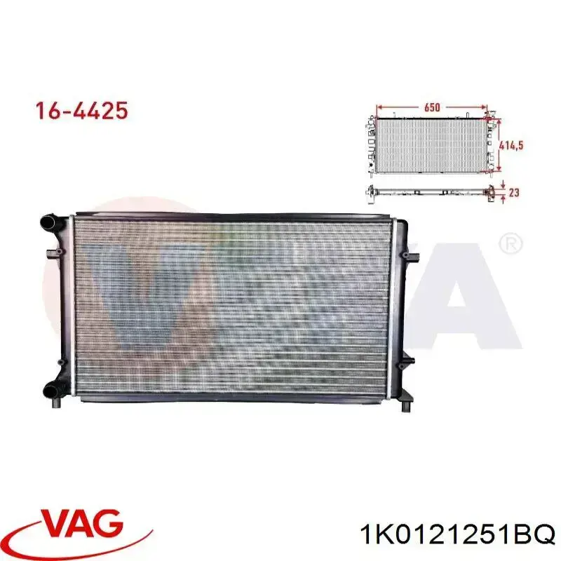 1K0121251BQ VAG Radiador de esfriamento de motor