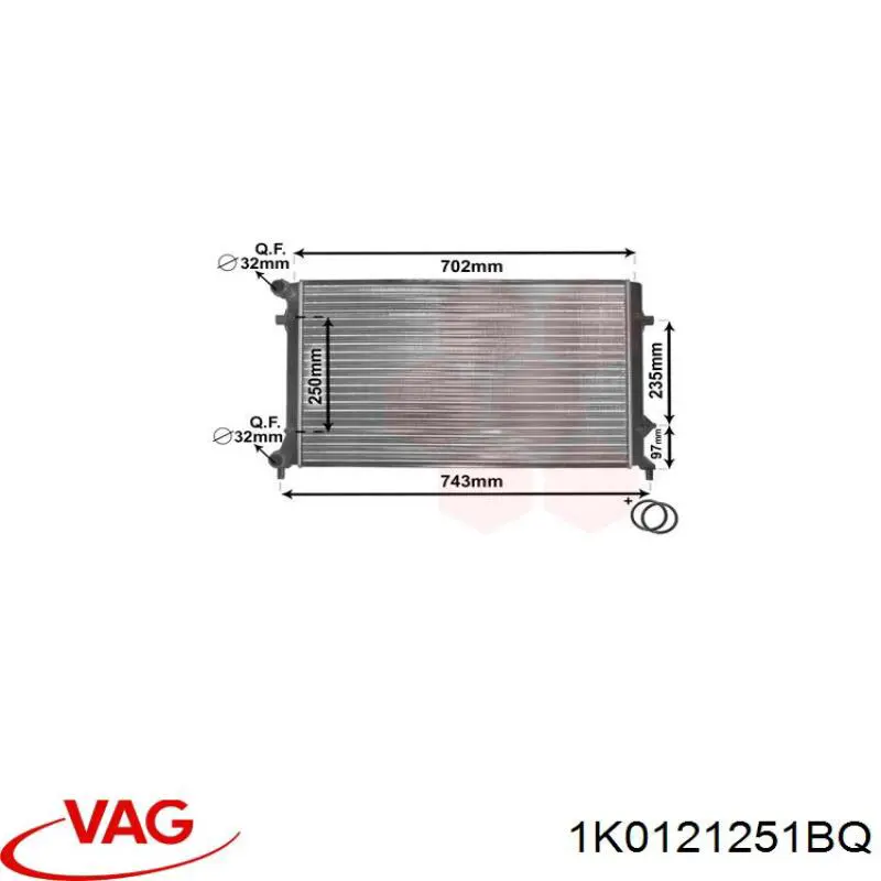 Compre 1K0121251BQ VAG Radiador de esfriamento de motor