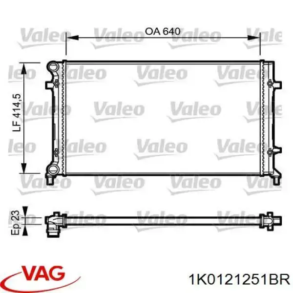 Compre 1K0121251BR VAG Radiador de esfriamento de motor