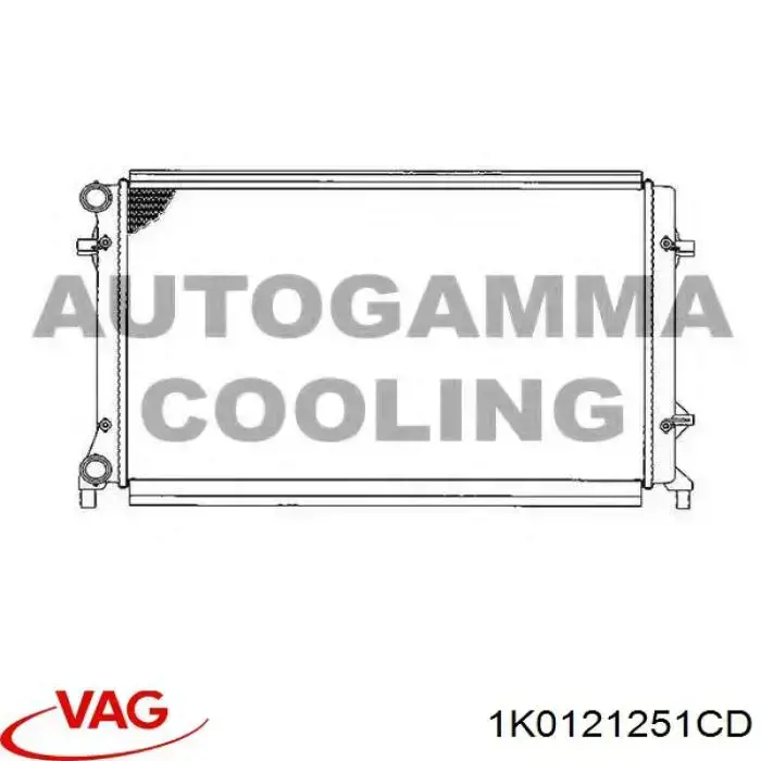 1K0121251CD VAG Radiador de esfriamento de motor