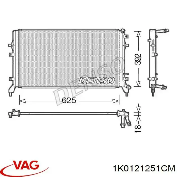 Radiador de esfriamento de motor VAG 1K0121251CM preço, a partir de 117,48 USD