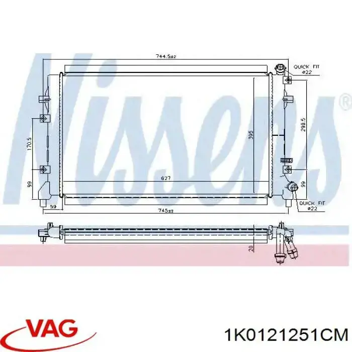 Compre 1K0121251CM VAG Radiador de esfriamento de motor