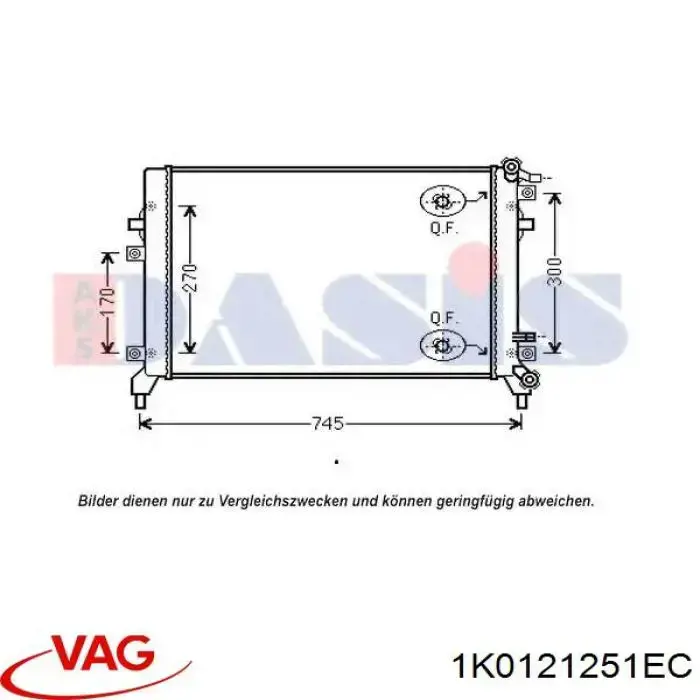 Radiador de esfriamento de motor VAG 1K0121251EC preço, a partir de 144,86 USD