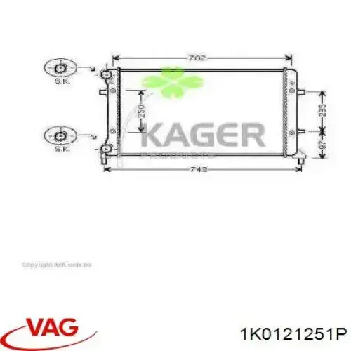 Radiador de esfriamento de motor VAG 1K0121251P preço, a partir de 59,70 USD