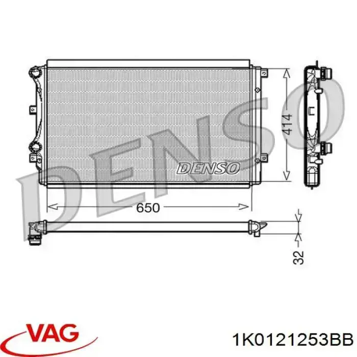 Radiador de esfriamento de motor VAG 1K0121253BB preço, a partir de 73,20 USD