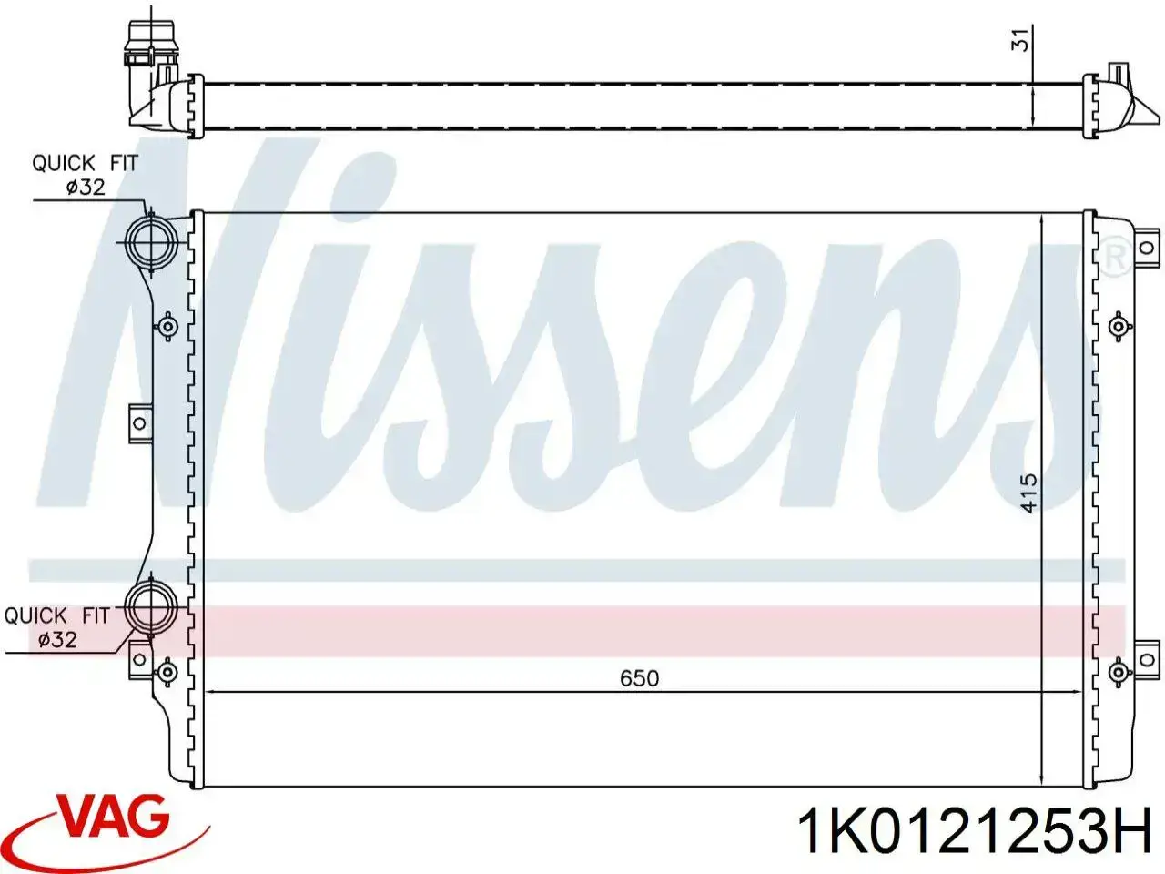 Radiador de esfriamento de motor VAG 1K0121253H preço, a partir de 66,91 USD