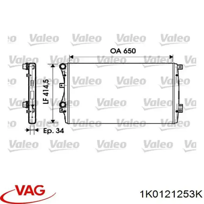 Compre 1K0121253K VAG Radiador de esfriamento de motor
