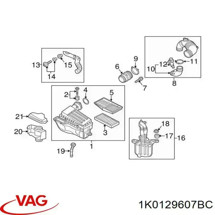Caixa de filtro de ar VAG 1K0129607BF preço, a partir de 327,15 USD