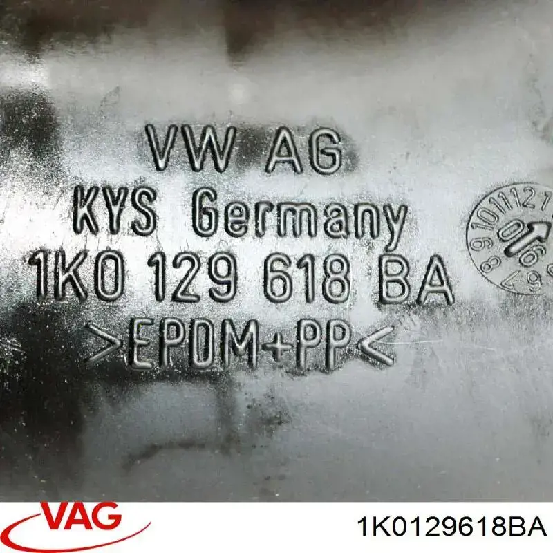 1K0129618BA VAG Cano derivado de ar, entrada de filtro de ar