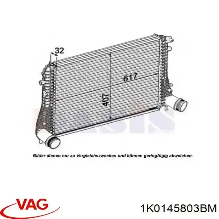 1K0145803BM VAG Radiador de intercooler