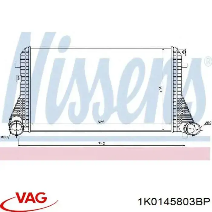 Compre 1K0145803BP VAG Radiador de intercooler