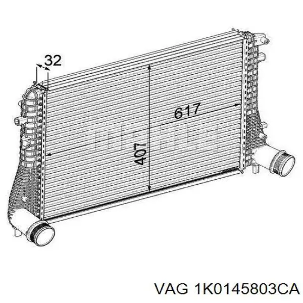 Radiador de intercooler VAG 1K0145803CA preço, a partir de 152,62 USD
