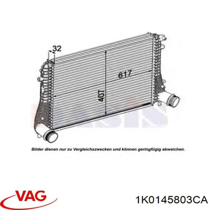 1K0145803CA VAG Radiador de intercooler