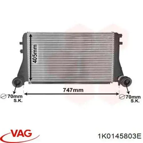 Radiador de intercooler VAG 1K0145803E preço, a partir de 62,99 USD