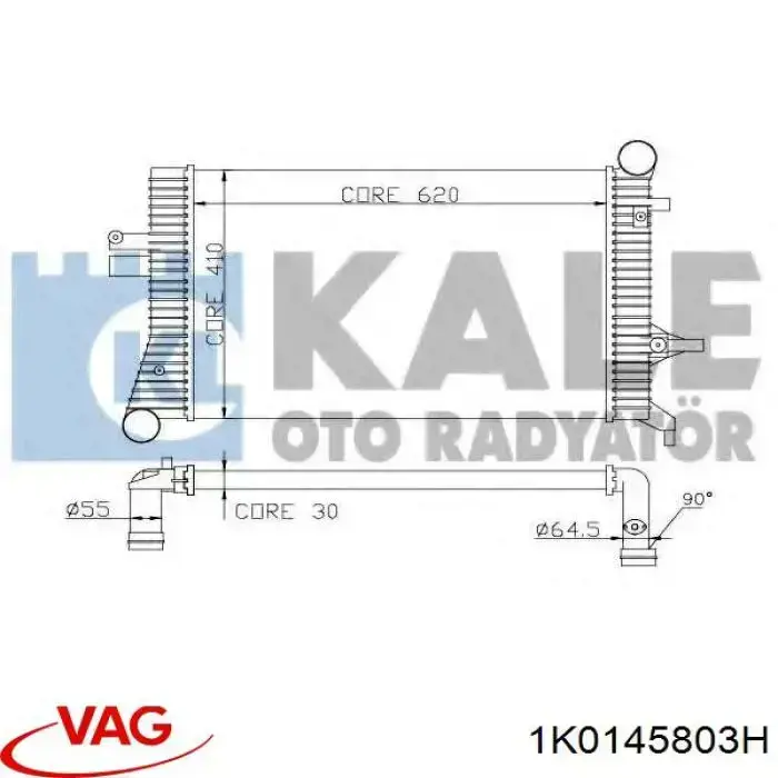 1K0145803H VAG Radiador de intercooler