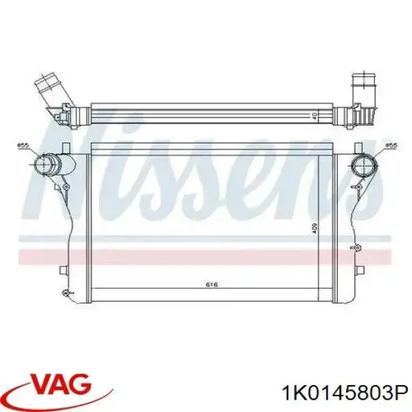 Radiador de intercooler VAG 1K0145803P preço, a partir de 310,61 USD