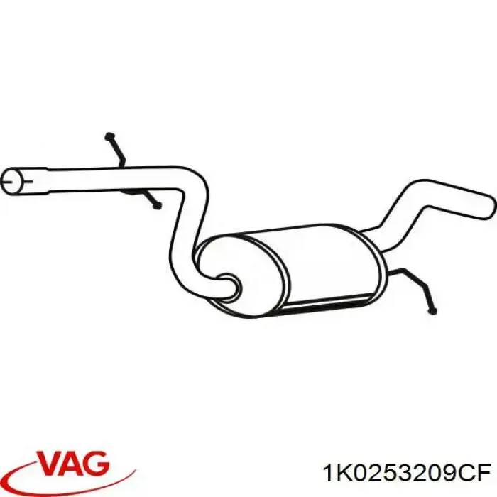 Silenciador, parte central VAG 1K0253209CF preço, a partir de 181,70 USD