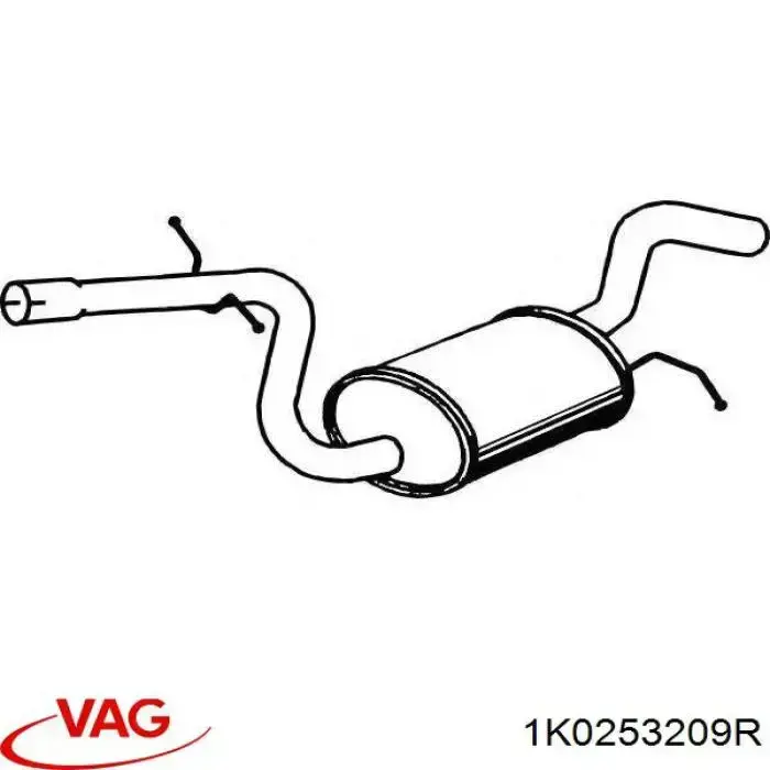 Compre 1K0253209R VAG Silenciador, parte central