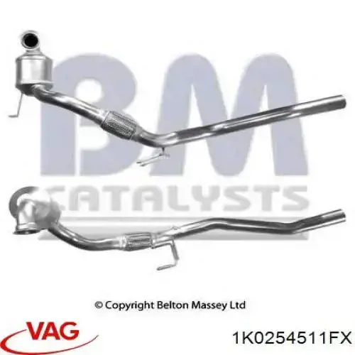 1K0254511FX VAG Silenciador, parte dianteira