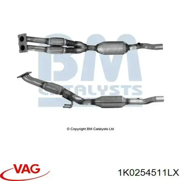 1K0254511LX VAG Silenciador, parte dianteira