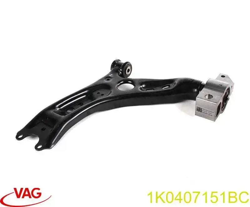 1K0407151BC VAG Braço oscilante inferior esquerdo de suspensão dianteira