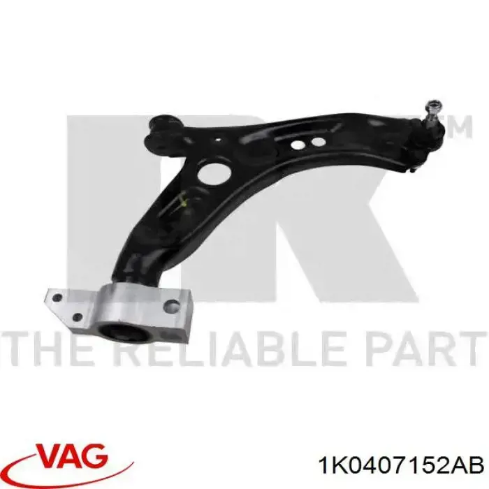 Compre 1K0407152AB VAG Braço oscilante inferior direito de suspensão dianteira