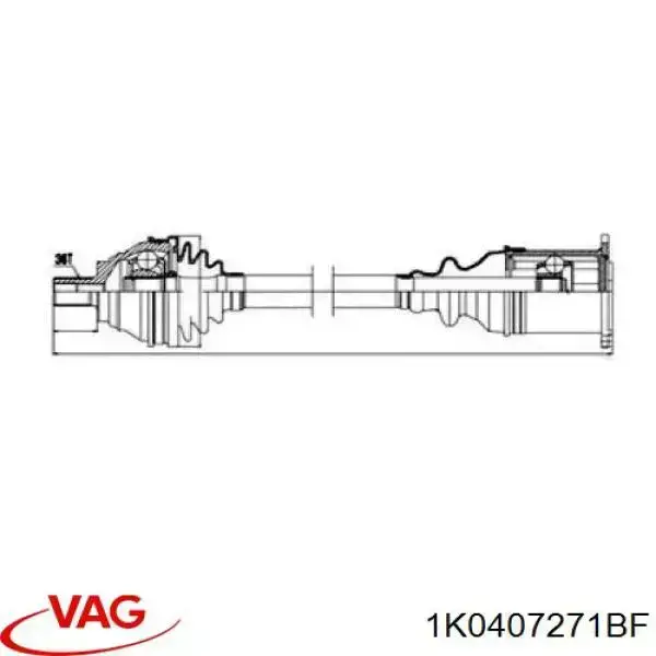 Semieixo (acionador) dianteiro esquerdo VAG 1K0407271BF preço, a partir de 92,37 USD