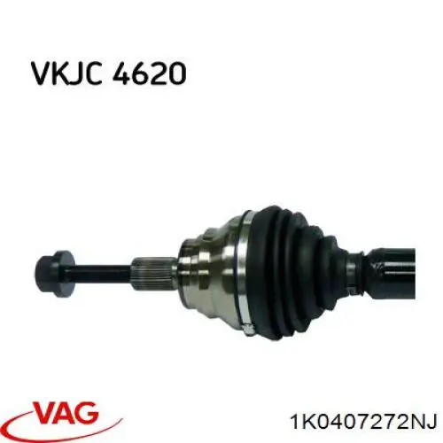 Semieixo (acionador) dianteiro direito VAG 1K0407272NJ preço, a partir de 105,56 USD