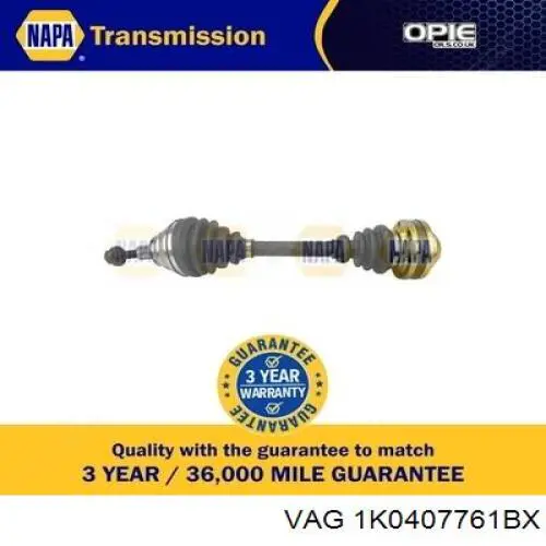 Semieixo (acionador) dianteiro esquerdo VAG 1K0407271FP preço, a partir de 134,62 USD