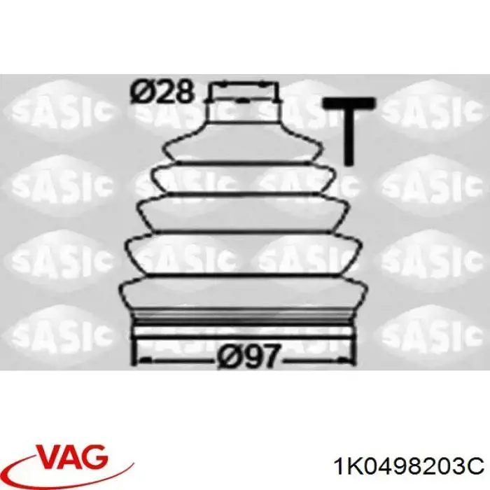 Compre 1K0498203C VAG Bota de proteção externa de junta homocinética do semieixo dianteiro