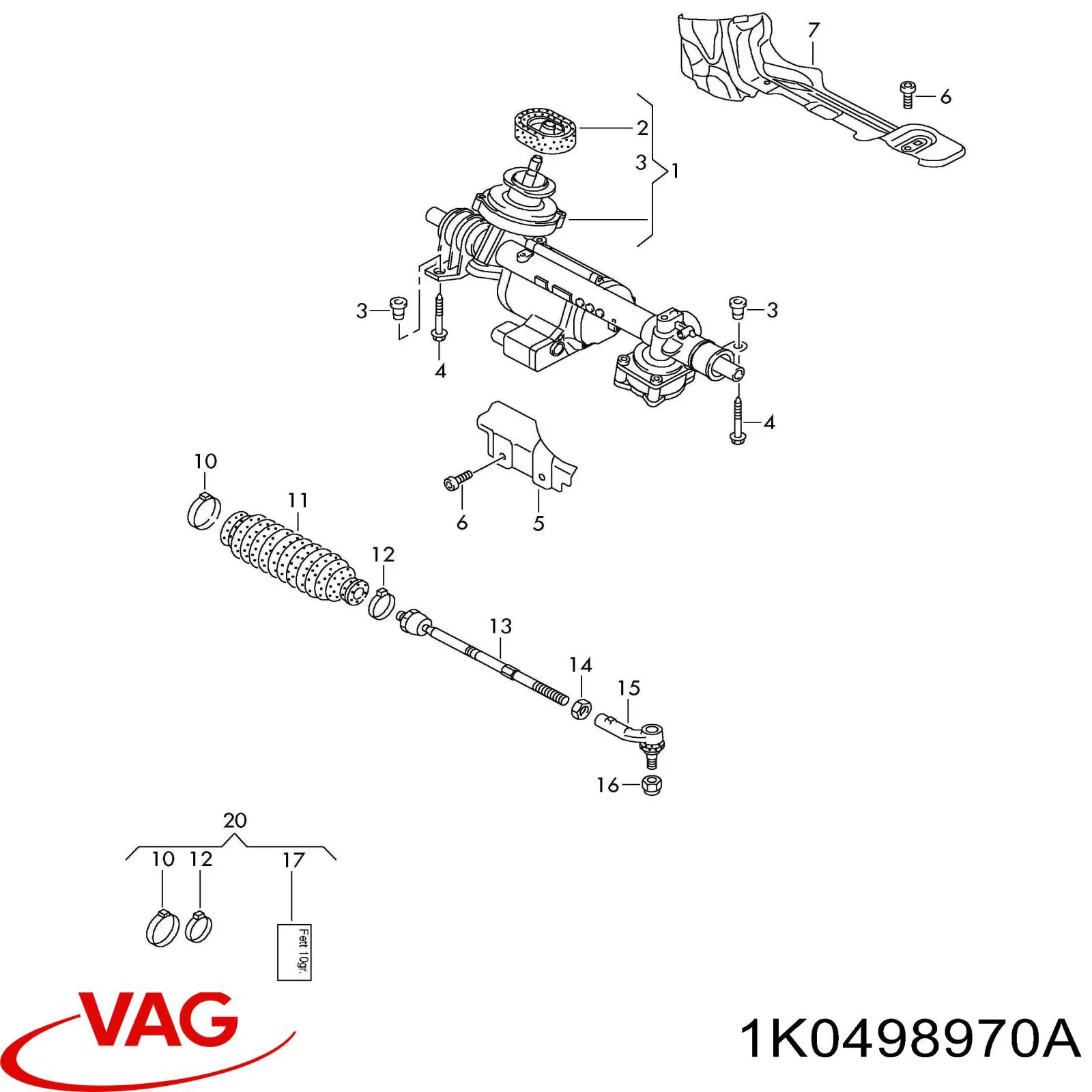Kit de reparação da cremalheira da direção (do mecanismo), (kit de vedantes) VAG 1K0498970A preço, a partir de 23,95 USD