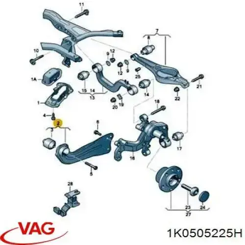 Barra longitudinal de suspensão traseira esquerda VAG 1K0505225H preço, a partir de 52,78 USD