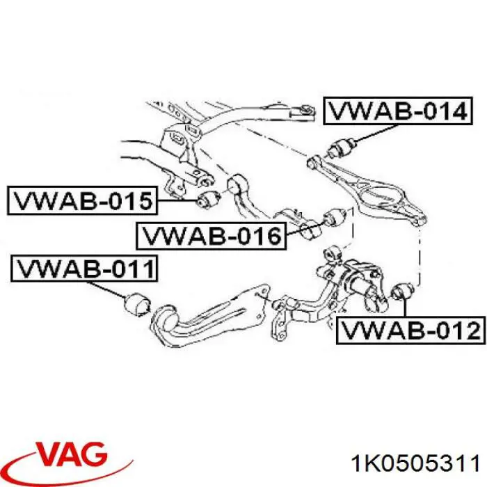 Braço oscilante inferior esquerdo de suspensão traseira/direita VAG 1K0505311 preço, a partir de 54,09 USD