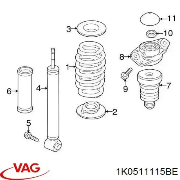 1K0511115BE VAG Mola traseira