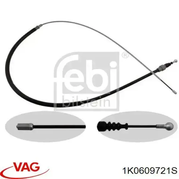 Cabo traseiro direito/esquerdo do freio de estacionamento VAG 1K0609721S preço, a partir de 14,86 USD