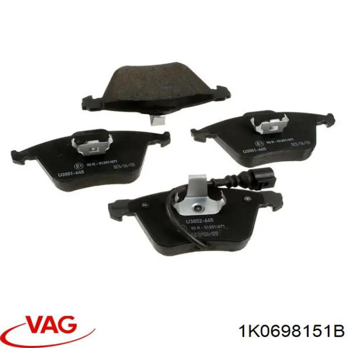 Sapatas do freio dianteiras de disco VAG 1K0698151B preço, a partir de 49,33 USD
