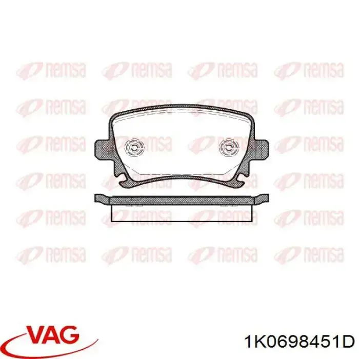 Sapatas do freio traseiras de disco VAG 1K0698451D preço, a partir de 29,99 USD